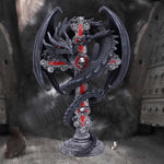 Anne Stokes Gothic Guardian Dragon Cross Candle Holder display