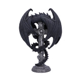 Anne Stokes Gothic Guardian Dragon Cross Candle Holder Reverse