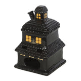 Black Haunted House 2 Part Oil Burner and Wax Warmer Tealight Holder