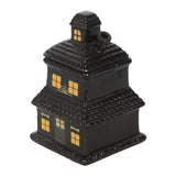 Black Haunted House 2 Part Oil Burner and Wax Warmer Side