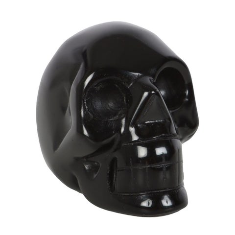 Black Obsidian Skull Crystal Gemstone Front