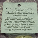 Card Blue Sage and Mugwort Prairie Falcon Smudge Stick