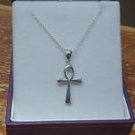 Boxed Ankh Pendant on Silver Chain Necklace