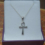 Boxed Ankh Pendant on Silver Chain Necklace