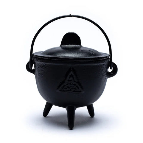 Cast Iron 11cm Cauldron with Triquetra Symbol