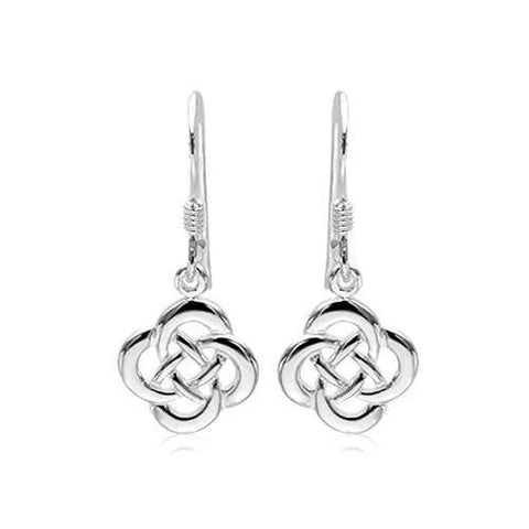 Celtic Circles 925 Sterling Silver Hook Earrings