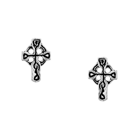 Celtic Cross Studs 925 Sterling Silver Stud Earrings