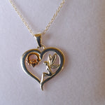 Celtic Fairy Claddagh Heart on Silver Chain Necklace