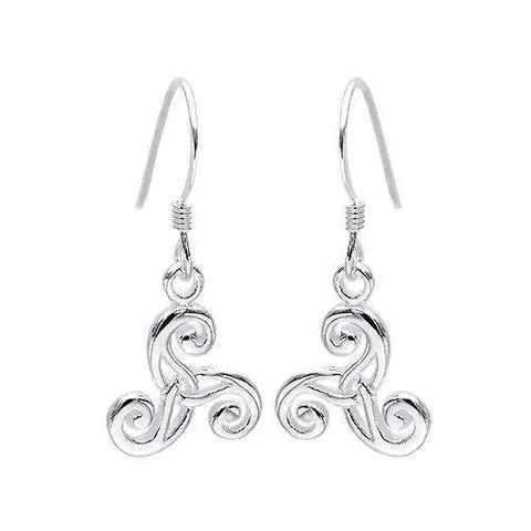 Celtic Triskele Earrings 925 Silver Hook Earrings