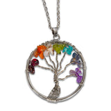 Chakra Tree of Life Pendant on Chain Necklace