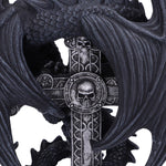 Anne Stokes Gothic Guardian Dragon Cross Candle Holder Skull