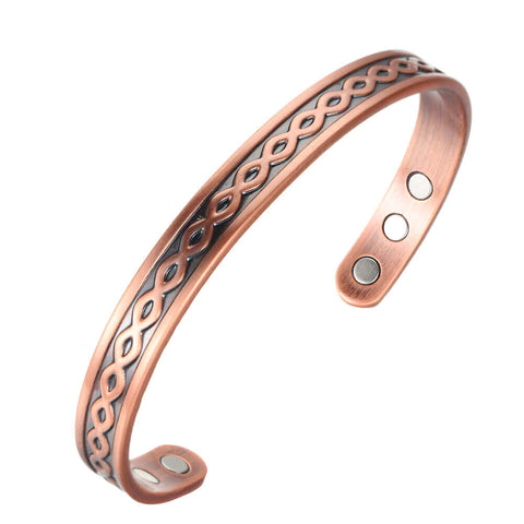 Copper Magnetic Bracelet Celtic Style Link Design 6 Magnets
