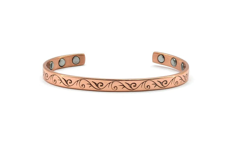 Copper Magnetic Bracelet Spiral Design 6 Magnets