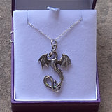 Boxed Dragon on 925 Sterling Silver Necklace