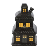 Black Haunted House 2 Part Oil Burner and Wax Warmer Front