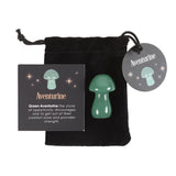 Green Aventurine Magical Polished Crystal Mushroom with Card and Pouch