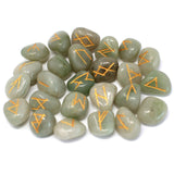 Green Aventurine Rune Gemstone Runes Set