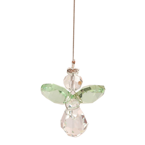 Lead Crystal Green Hanging Angel