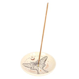 Luna Moth Cream Ceramic Plate Incense Holder