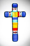 Hanging Multicoloured Sienna Glass Cross