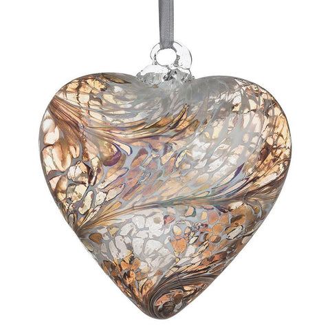 Pastel Gold Friendship Heart with Ribbon Sienna Glass