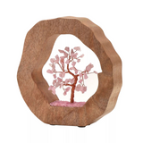 Size Serenity Rose Quartz Tree of Life Wooden Block
