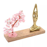 Side of Serenity Yoga Seated Mountain Pose figure Rose Quartz Tree