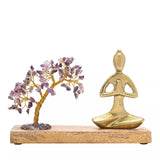 Serenity Yoga Seated Prayer Pose figure with Amethyst Tree