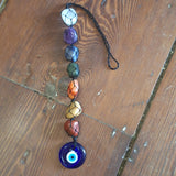 Seven Chakra Stones Crystal Hanging Glass All Seeing Evil Eye Picture Taken instore