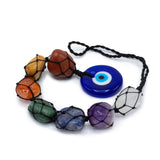 Seven Chakra Stone Hanging Glass All Seeing Evil Eye