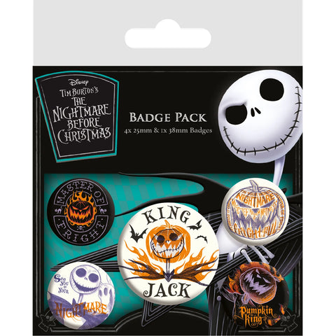 The Nightmare Before Christmas Colourful Shadows Button Pin Badges Pack