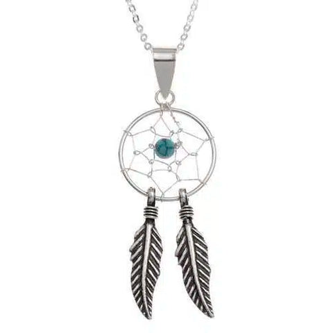 Traditional Dreamcatcher Necklace Silver Necklace