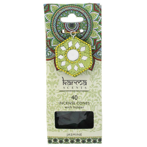 40 Jasmine scented Incense Cones and Holder