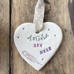 Jamali Annay Angels Are Near Hanging Ceramic Heart