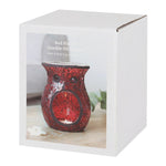 boxed Large Red Crackle Oil Burner Wax Melter at Mystical and Magical
