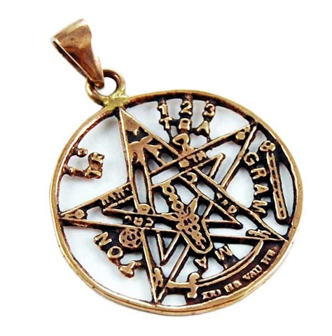 Bronze Tetragrammaton Pentagram Pendant