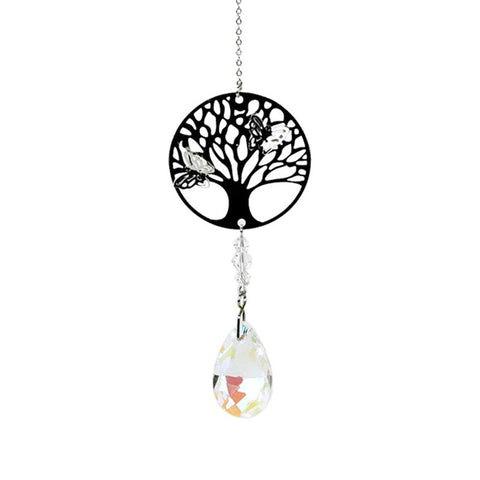 Tree Of Life Butterfly Crystal Suncatcher Decoration at Mystical and Magical