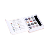 inside Crystal Healing Boxed Set of 12 Stones promoting spiritual wellness.