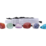 Display Seven Chakra Stone Set with Selenite Crystal Wand at Mystical and Magical