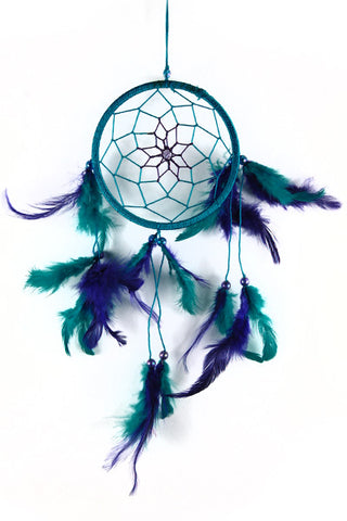 Dream Catcher Purple and Turquoise With Beads