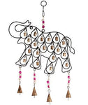 Elephant Recycled iron windchime with bells and beads