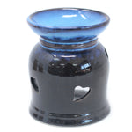 blue Ellerwood Classic Rustic Heart Ceramic Oil Burner / Wax Melter 