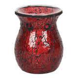 back of Large Red Crackle Oil Burner Wax Melter at mystical and magical Halifax UK