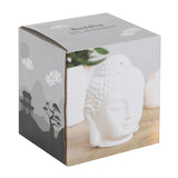 White Ceramic Buddha Head Oil Warmer Burner from Mystical and Magical