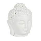 White Ceramic Buddha Head Oil Warmer Burner from Mystical and Magical