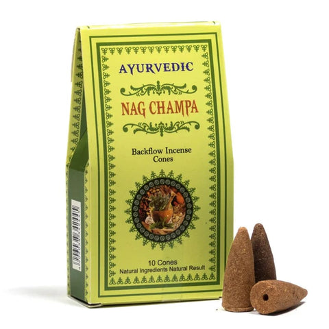 Nag Champa Ayurvedic 10 Backflow Incense Cones
