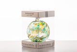 Boxed Sienna Glass Birthstone Ball August Peridot 10cm on Hanging Ribbon