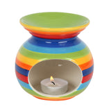 Rainbow Striped Ceramic Oil or Wax Warmer