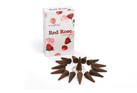 Red Rose Stamford Incense Cones at Mystical and Magical