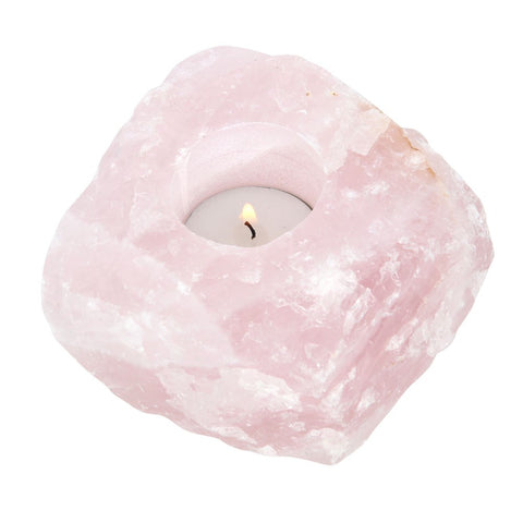 Rose Quartz Candle Tealight holder at Mystical and Magical